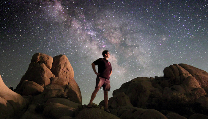 Starman Steve and the Milky Way from Joshua Tree